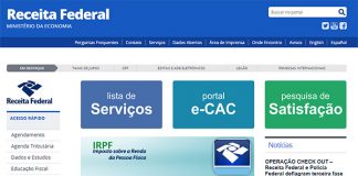 print screen do site da receita federal