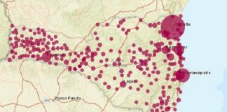 Plataforma com dados de acidentes de trabalho no Brasil mostra os cenários em cada estado, como no caso de SC: muitos registros na região de Joinville e da Grande Florianópolis - Imagem: MPT/Reprodução/CSC