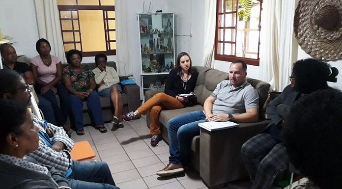 Comunidade em Santo Amaro da Imperatriz recebeu representantes da Defensoria Pública da União para discutir processos territoriais - Foto: DPU/Divulgação/CSC