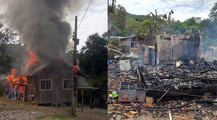 Família de oito pessoas em São José teve casa destruída na terça - Fotos: Graziela Borges/Divulgação/CSC