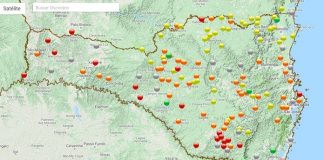 mapa risco de incendios santa catarina ciram 26-08-2019