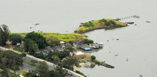 foto aérea da ponta do coral