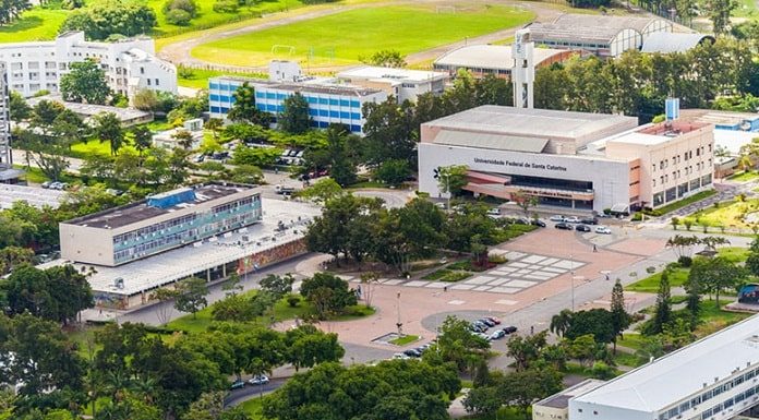 foto aérea da área central do campus trindade da ufsc