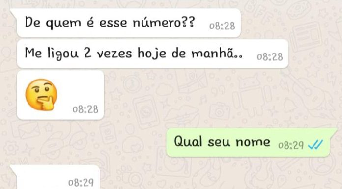 print de conversa no whatsapp em que pessoa diz que não vai comparecer ao teste