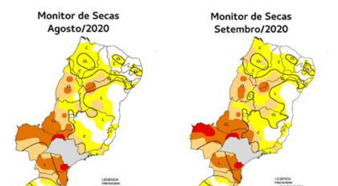 mapas de secas no sul do brasil