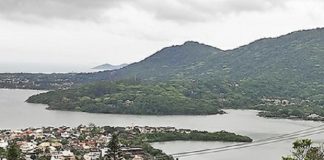 Vista do alto na Lagoa da Conceição