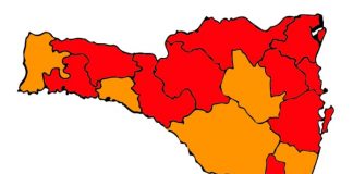 matriz de sc mostra 10 regiões em risco gravíssimo à Covid