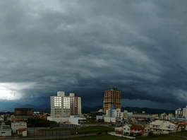 Defesa Civil: Temporal em Santa Catarina, céu todo cinza