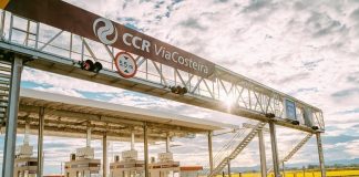 praça de pedágio com logo da ccr viacosteira - inicia em 2/5 cobrança na br 101 sul em sc