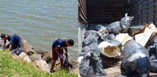 Mutirão de limpeza retira 1 tonelada de lixo da Beira-mar de São José