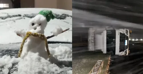 Frio em SC: neve e vendaval na serra catarinense