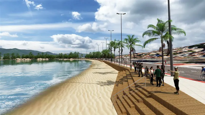 projeto de revitalização de três praias de Coqueiros prevê decks sobre a areia