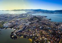 Foto aérea da região continental de Florianópolis