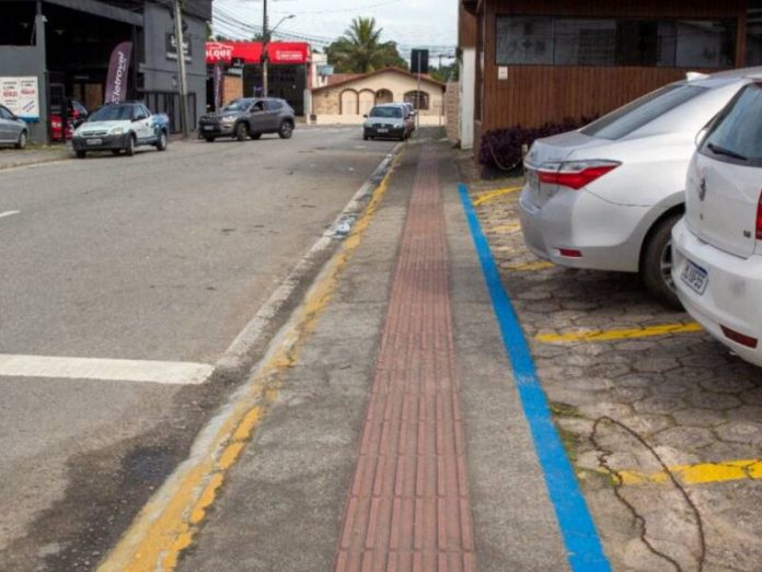 prefeitura iniciou demarcação da largura mínima das calçadas em são josé