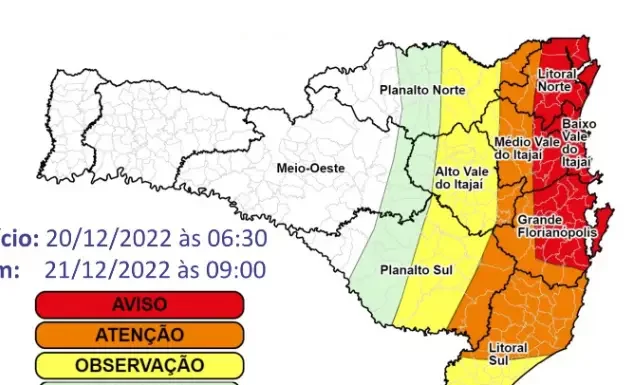 Cidades da Grande Florianópolis estão em alerta para deslizamentos