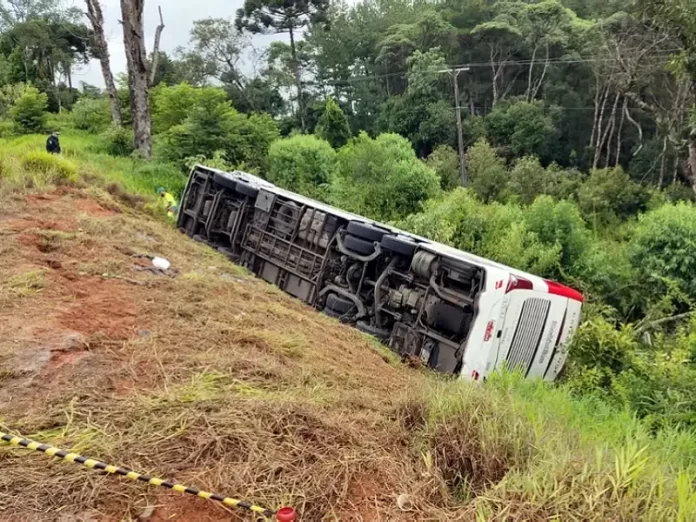 Ônibus que saiu de Florianópolis bate no Paraná e 7 morrem