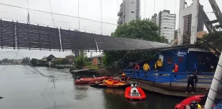 Busca por última pessoas desaparecida em queda de ponte pênsil é interrompida