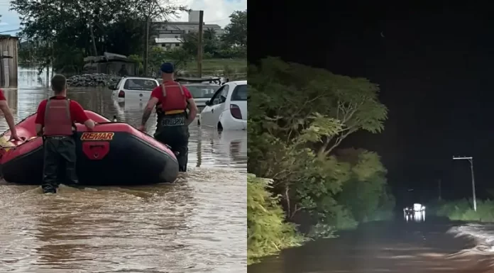 Chuva forte atinge cidades do litoral norte de Santa Catarina durante a madrugada de 23 de março