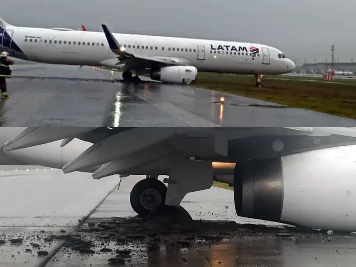 Avião derrapa e sai da pista do aeroporto de Florianópolis