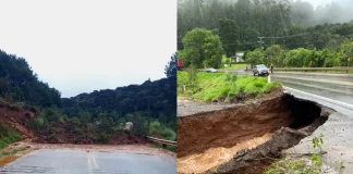 Estradas em SC interditadas por impactos da chuva