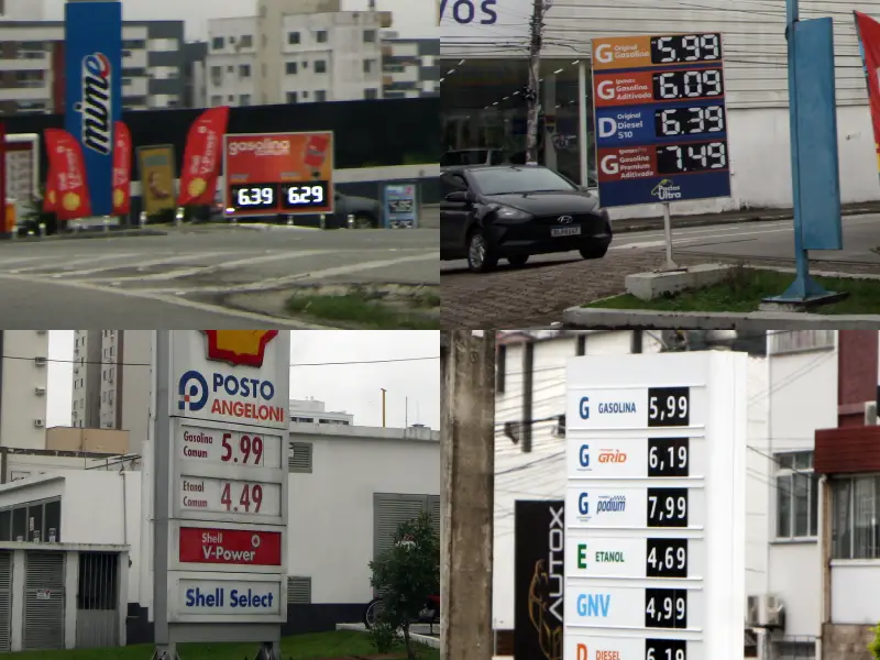 Preços de gasolina em postos da Grande Florianópolis