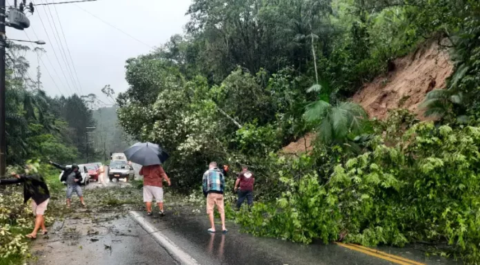 Queda de barreira em Blumenau