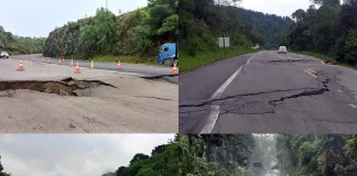 Rodovias federais em SC tiveram mais de 100 estragos em 5 dias