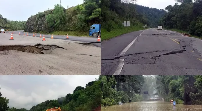 Rodovias federais em SC tiveram mais de 100 estragos em 5 dias