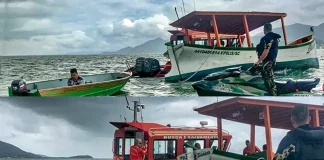 Pescadores são salvos na baía sul após naufrágio