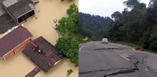 Pessoas resgatadas em Rio do Sul; BR-470 danificada