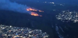 Incêndio atinge Parque do Tabuleiro na região da Baixada do Maciambú