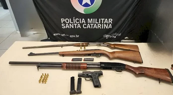 Quatro armas de fogo são apreendidas e um homem é detido em Florianópolis